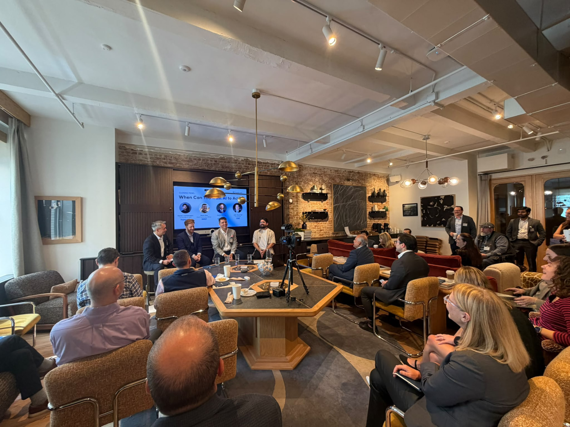 Hypercore live session audience watching an AI demonstration on screen